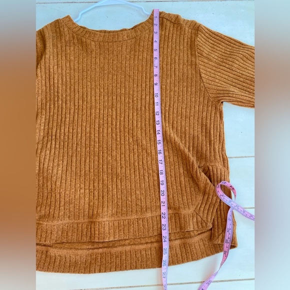 Umgee Ribbed Sweater Tunic Pullover Women’s L Burnt Orange Capsule Quiet Luxury - Picture 5 of 8